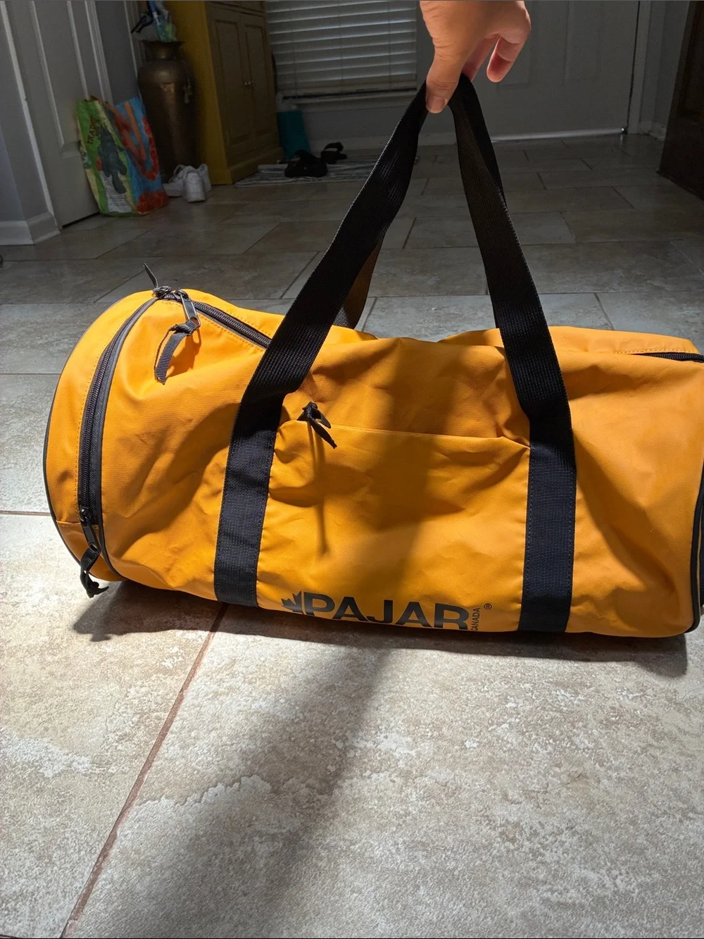 Pajar Men's Orange Duffel Bag with Black Straps